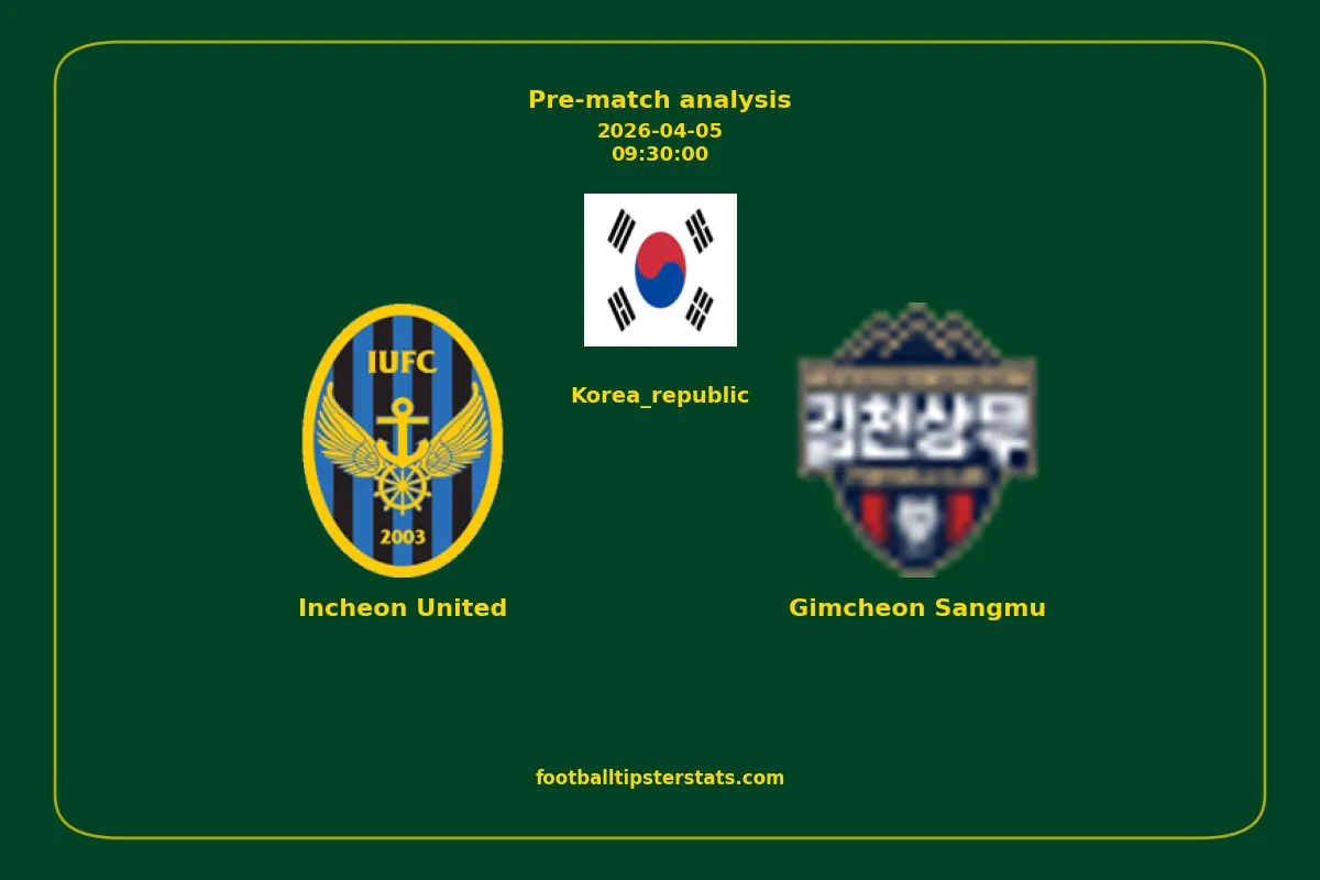 Pre-match analysis: Incheon United vs Gimcheon Sangmu on 2026-04-05
